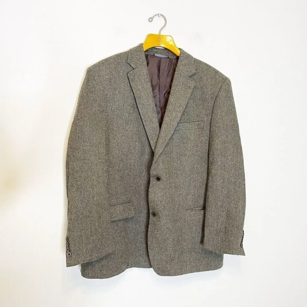 Lanificio di Pray 48R Blazer Sport Coat S.‎ Cohen Perlis Brown Wool Cashmere